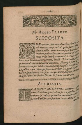M. Accio Plauto Supposita.