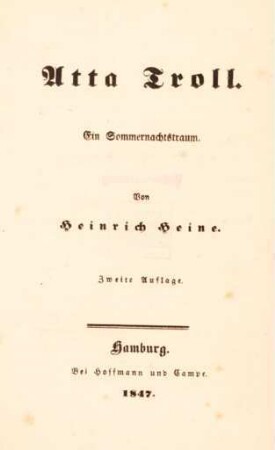 022 Heinrich Heine: Atta Troll