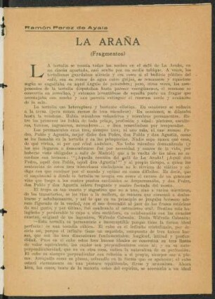 1921005700: La araña : (fragmentos)