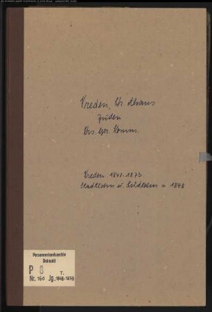 Judenregister der Kreisgerichtskommssion Vreden mit Südlohn (nur 1848) und Stadtlohn und Vreden (T 1848-1873) (Gemeinde: Vreden, Kreis Ahaus)