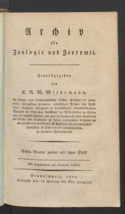 Ersten Bandes zweites und letztes Stück
