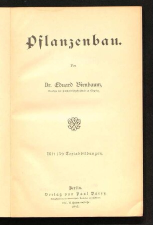 Pflanzenbau