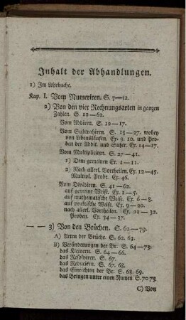 Inhalt der Abhandlungen.