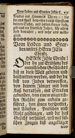 Vom Leiden und Sterben unsers Herrn Jesu Christi.