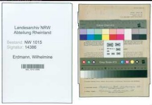 Entnazifizierung Wilhelmine Erdmann , geb. 16.03.1901 ()
