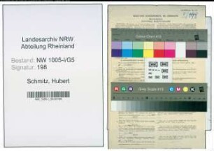 Entnazifizierung Hubert Schmitz , geb. 06.10.1921 (Former)