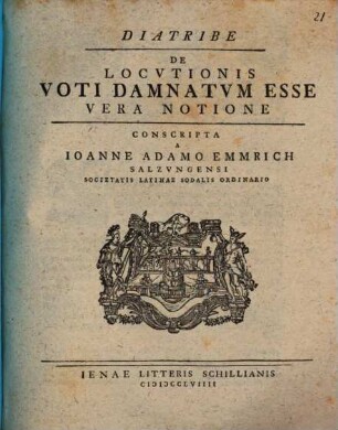 Diatribe de locutionis voti damnatum esse, vera notione