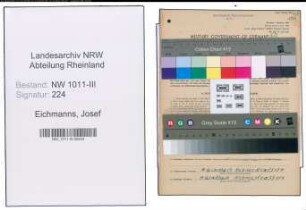 Entnazifizierung Josef Eichmanns , geb. 30.04.1905 (Schlosser)