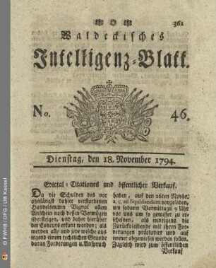 No. 46. Dienstag, den 18. November 1794