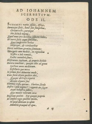 Ad Iohannem Scerbetium. Ode II.