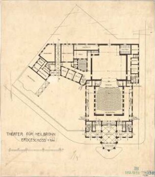 Fischer, Theodor; Heilbronn; Stadt-Theater - Grundriss EG