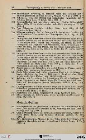 Metallarbeiten (Nr. 345-388)