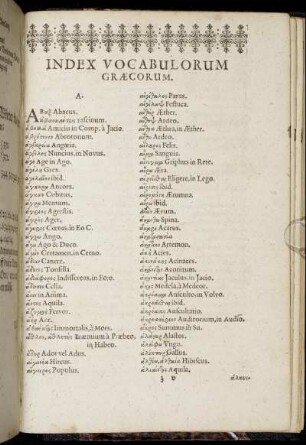 Index Vocabulorum Græcorum.