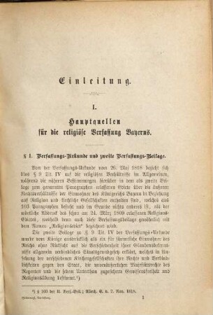Verfassung und Verwaltung sämtlicher Religionsgenossenschaften in Bayern : nach den geltenden Gesetzen und Verordnungen ; mit einem statistischen Anhange