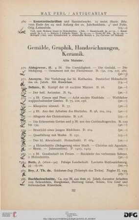 Gemälde, Graphik, Handzeichnungen, Keramik (Nr. 370-695)