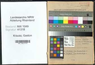 Entnazifizierung Gaston Krauss , geb. 30.04.1909 (Kaufmaennischer Angestellter)