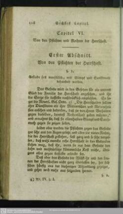 Capitel VI. Von den Pflichten und Rechten der Herrschaft