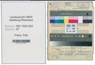 Entnazifizierung Fritz Franz , geb. 01.05.1905 (Vert.Leiter)