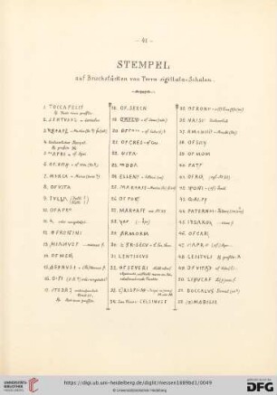 Stempel (No. 1-110)