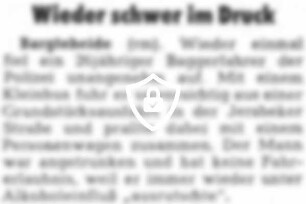 Wieder schwer im Druck