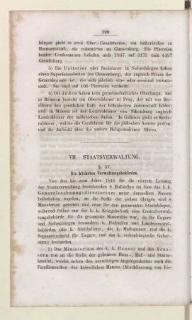 VII. Staatsverwaltung
