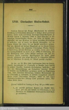 XVIII. Oberlausitzer Waisen-Anstalt