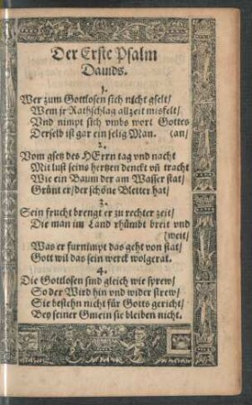 Der Erste Psalm Davids.