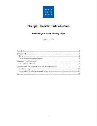 Georgia : uncertain torture reform