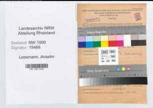 Entnazifizierung Anselm Lessmann, geb. 18.12.1915 (Arzt)