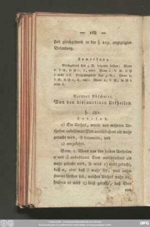 Vierter Abschnitt. Von den disjunctiven Urtheilen.
