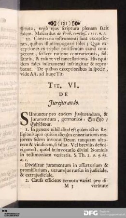 Tit. VI. De Jurejurando.