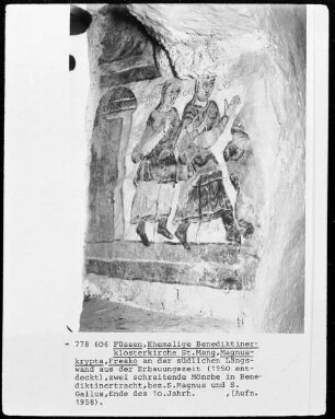 Heilige Magnus und heilige Gallus in Verehrung des heiligen Kolumban