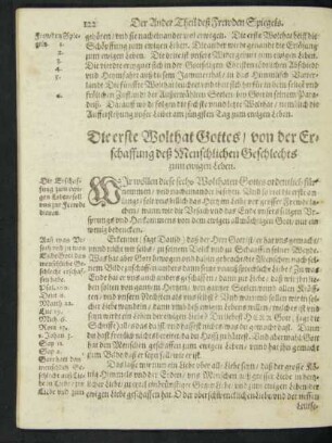 Die erste Wolthat Gottes/ von der Erschaffung deß Menschlichen Geschlechts zum ewigen Leben.