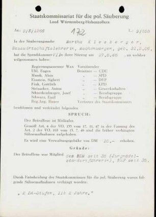 Kleeberger, Martha