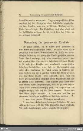Verwertung der gewonnenen Resultate