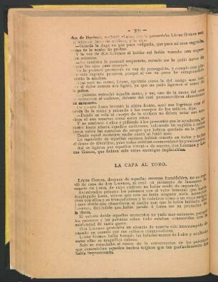 La capa al toro.