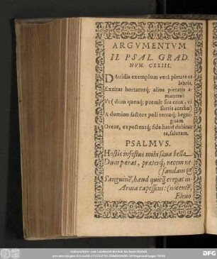 Argumentum II. Psal. Grad. Num. CXXIII.