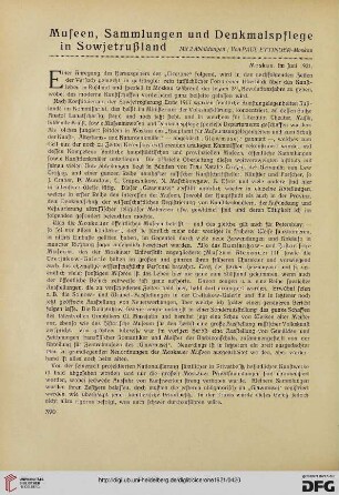 13.1921: Museen, Sammlungen und Denkmalspflege in Sowjetrußland