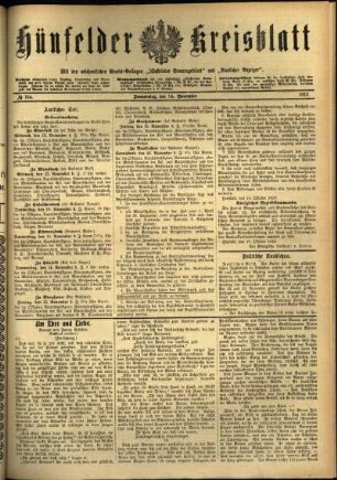 Ausgabe vom Donnerstag, den 14. November 1912.