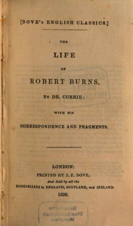 The life of Robert Burns : With his correspondance