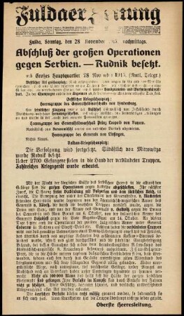 Ausgabe vom Sonntag, den 28. November 1915.