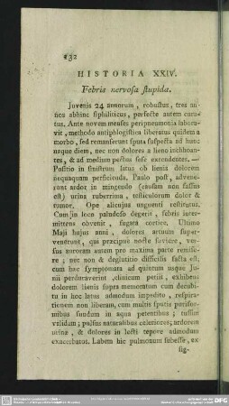 Historia XXIV. Febris nervosa stupida