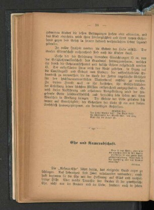 Ehe und Kameradschaft.