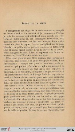 Éloge de la main