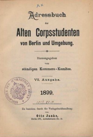 Stempel: Bibliothek des Auswärtigen Amtes