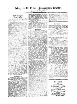 Anzeigen : Beilage zu No. 12 der Pädagogischen Reform