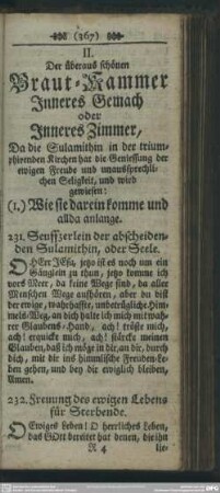 Der überaus schönen Braut-Kammer Inneres Gemach oder Inneres Zimmer, Da die Sulamithin in der triumphirende Kirchen hat die Geniessung der ewigen Freude und unaussprechlicnen Seligkeit, und wird gewiesen