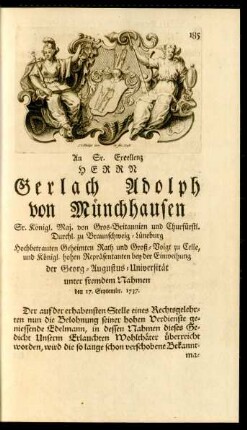 [XXI.] An Sr. Excellenz HERRN Gerlach Adolph von Münchhausen ... den 17. Septembr. 1737.
