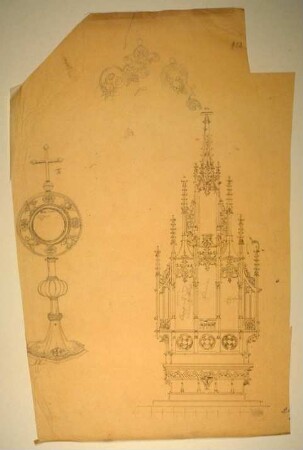 Entwurfszeichnung für einen Altar und eine Monstranz