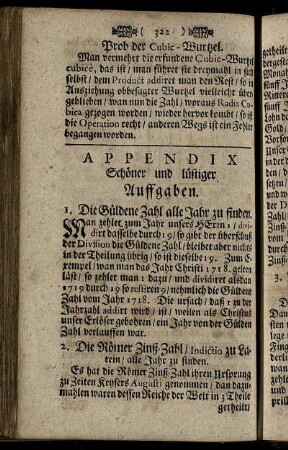 Appendix Schöner und lustiger Auffgaben.